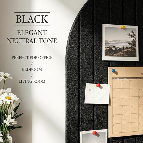 Large Arched Felt Bulletin Board for Wall, 35" x 24" Felt Cork Board Alternative with 6 Adhesive Felt Wall Tiles & Pins, Decorative Pin Board for Photos, Notes, Office, Bedroom Wall Decor in Kuwait
