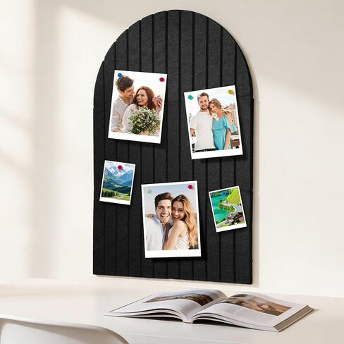 Large Arched Felt Bulletin Board for Wall, 35" x 24" Felt Cork Board Alternative with 6 Adhesive Felt Wall Tiles & Pins, Decorative Pin Board for Photos, Notes, Office, Bedroom Wall Decor in Kuwait