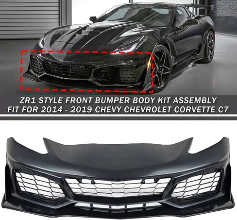 Bewild Front Bumper Body Kit Replacement For 2014-2019 Chevy Chevrolet Corvette C7 Modified Front Bumper Grille Kit Conversion To ZR1 Style in Saudi Arabia