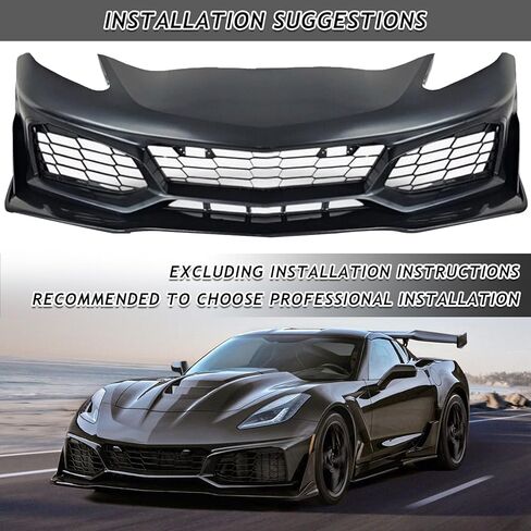 Bewild Front Bumper Body Kit Replacement For 2014-2019 Chevy Chevrolet Corvette C7 Modified Front Bumper Grille Kit Conversion To ZR1 Style in Saudi Arabia