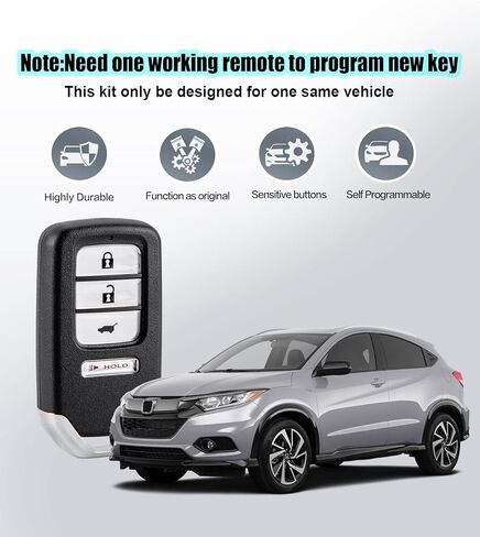 استبدال مجموعة برامج المفتاح الذكي Fob لـ 2016-2020 Honda HR-V للتحكم عن بعد للدخول بدون مفتاح 47 شريحة KR5V1X (مجموعة واحدة ذاتية الصنع) in Kuwait