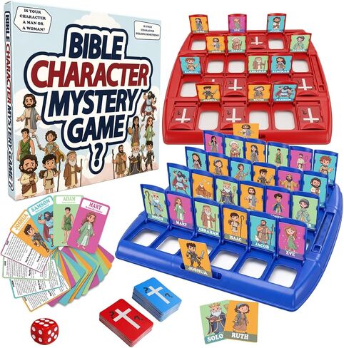 Bible Character Mystery Game,Guessing Bible Who I Am Board Games for Kids & Families, 2 Players Logic Deduction Christian Games with 24 Holy Bible Characters Catholic Gifts in Saudi Arabia