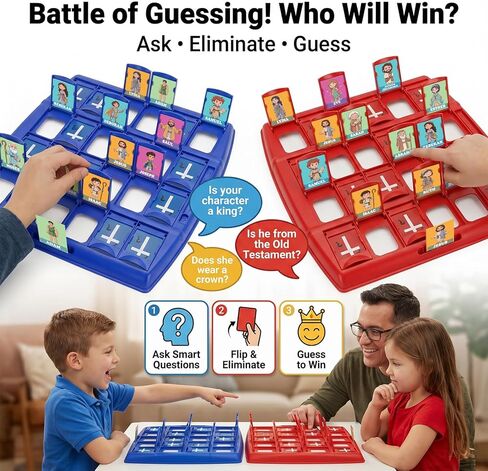 Bible Character Mystery Game,Guessing Bible Who I Am Board Games for Kids & Families, 2 Players Logic Deduction Christian Games with 24 Holy Bible Characters Catholic Gifts in Saudi Arabia
