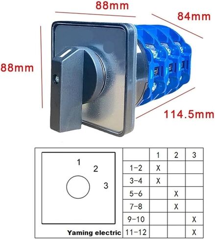 690V 125A Three Poles LW26-125/3 Multi Position Panel Mounting Cam Changeover Rotary Switch Silver Contact LW28 YMW26(1-2-3) in Kuwait