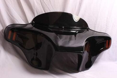 FA-1 Y+ Bat F0 Painted Batwing Fairing Windshield FOr Kawasaki Vulcan 900 Custom ABS Plastic with Amber Led Lights 6x9"speaker holes in Kuwait