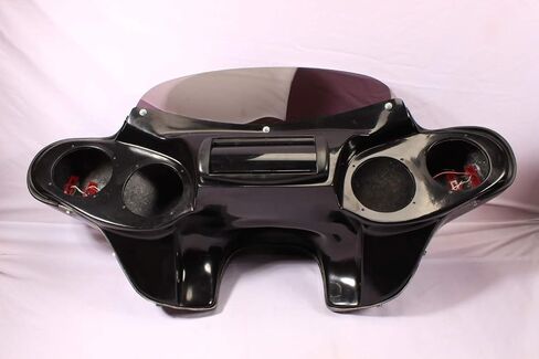 FA-1 Y+ Bat F0 Painted Batwing Fairing Windshield FOr Kawasaki Vulcan 900 Custom ABS Plastic with Amber Led Lights 6x9"speaker holes in Kuwait