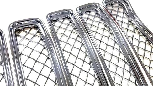 Trim Illusion Chrome Patented Front Grille Overlay for 2018-2023 Jeep Wrangler JL | Easy No-Tool Install | Triple Chrome Plated Finish | US Patented in Saudi Arabia