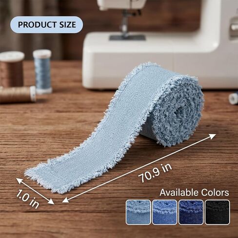 5Pcs 9Yards Denim Ribbon, Fabric Trims and Embellishments, Denim Fabric by the Yard, Denim Party Decorations in Saudi Arabia