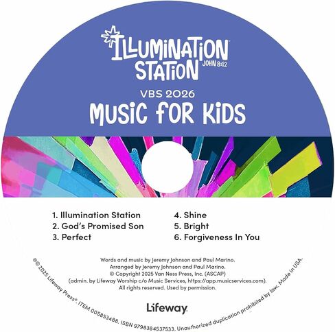 Lifeway Kids VBS 2026 Illumination Station Music for Kids CD (Pack of 5) in Saudi Arabia