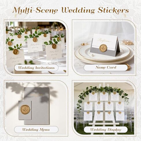 60PCS Floral Wax Seal Sticker Set for Wedding Invitations, Self Adhesive Envelope Seal Stickers with Lily of the Valley, Calla Lily and Bouquet Designs for Cards, Gifts and Envelopes (Gold) in Saudi Arabia