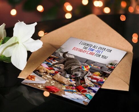 Funny Birthday Card for Men, Husband, Him, Dad, Mom, Her, Women, Wife – Paw-fect Dog Birthday Card, Cute & Humorous 5x7 Folded Card with Envelope - Gift for 16th, 18th, 20th, 21st, 25th, 30th, 35th, 40th, 45th, 50th, 55th, 60th, 65th, 70th, 80th, 90th in Saudi Arabia