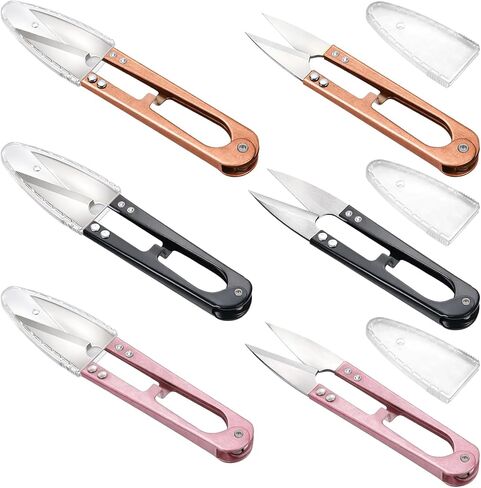 Thread Cutter for Sewing, 6 Pack Metal Sharp Sewing Snips with Blade Covers Thread Snips for Sewing Precisions Thread Scissors for Trimming Leaves Knitting Gardening Embroidery Mini DIY Supplies in Saudi Arabia