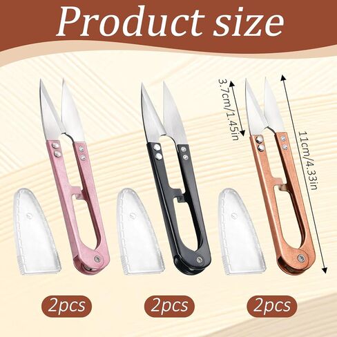 Thread Cutter for Sewing, 6 Pack Metal Sharp Sewing Snips with Blade Covers Thread Snips for Sewing Precisions Thread Scissors for Trimming Leaves Knitting Gardening Embroidery Mini DIY Supplies in Saudi Arabia