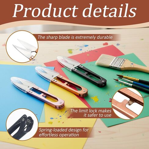 Thread Cutter for Sewing, 6 Pack Metal Sharp Sewing Snips with Blade Covers Thread Snips for Sewing Precisions Thread Scissors for Trimming Leaves Knitting Gardening Embroidery Mini DIY Supplies in Saudi Arabia