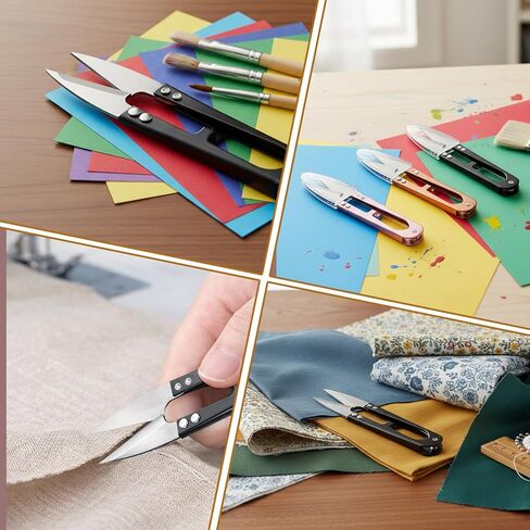 Thread Cutter for Sewing, 6 Pack Metal Sharp Sewing Snips with Blade Covers Thread Snips for Sewing Precisions Thread Scissors for Trimming Leaves Knitting Gardening Embroidery Mini DIY Supplies in Saudi Arabia