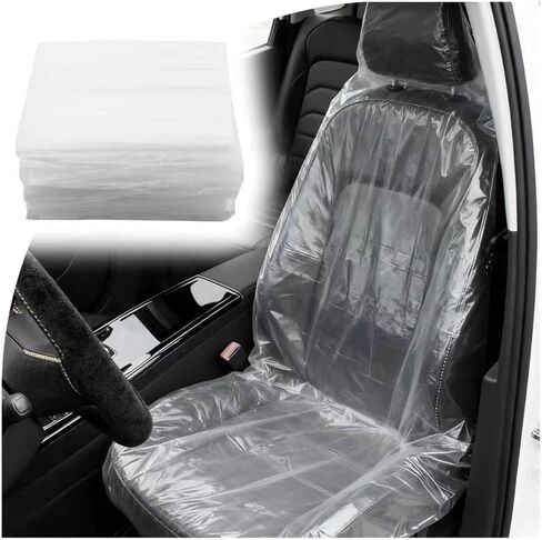 25PCS Disposable Car Seat Covers,Transparent Plastic Seat Covers for Cars Provide Dust & Water Protection,Portable Disposable Seats Cover for Cars Interior Accessories in Kuwait