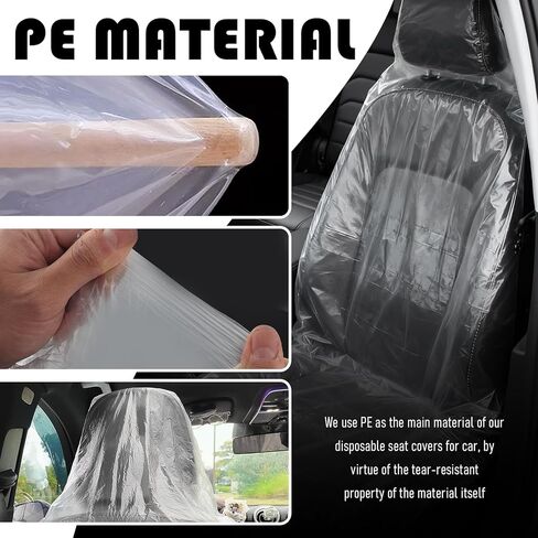 25PCS Disposable Car Seat Covers,Transparent Plastic Seat Covers for Cars Provide Dust & Water Protection,Portable Disposable Seats Cover for Cars Interior Accessories in Kuwait