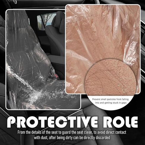 25PCS Disposable Car Seat Covers,Transparent Plastic Seat Covers for Cars Provide Dust & Water Protection,Portable Disposable Seats Cover for Cars Interior Accessories in Kuwait