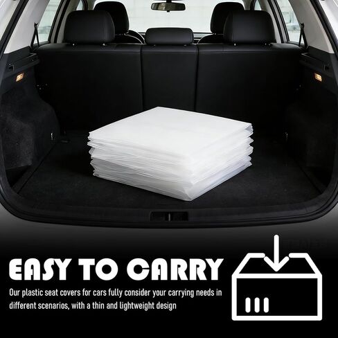 25PCS Disposable Car Seat Covers,Transparent Plastic Seat Covers for Cars Provide Dust & Water Protection,Portable Disposable Seats Cover for Cars Interior Accessories in Kuwait