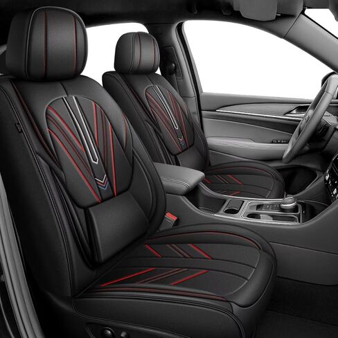 غطاء مقعد السيارة من AOMSAZTO مناسب لسيارة Jeep Renegade 2015 2016 2017 2018 2019 2020 2021 2022 2023 2024 2025 واقي وسادة مقعد السيارة المقاوم للماء من الجلد مجموعة كاملة باللون الأسود in Kuwait