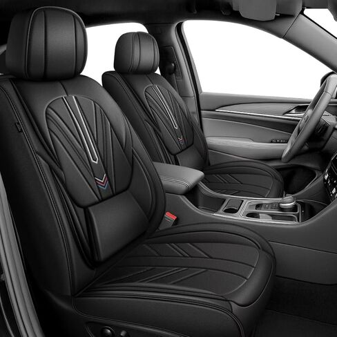 غطاء مقعد السيارة من AOMSAZTO مناسب لسيارة Jeep Renegade 2015 2016 2017 2018 2019 2020 2021 2022 2023 2024 2025 واقي وسادة مقعد السيارة المقاوم للماء من الجلد مجموعة كاملة باللون الأسود in Kuwait