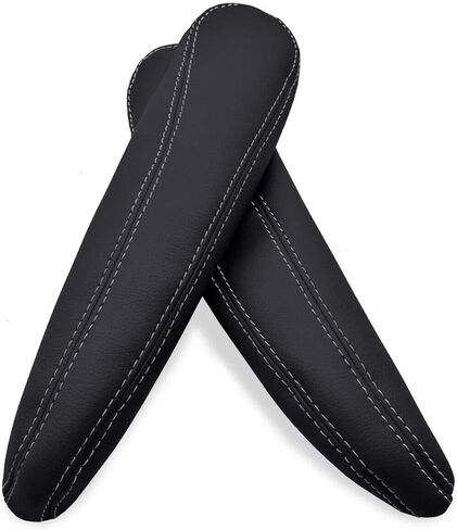Seat Armrest Cover PVC Leather Compatible with Chrysler Pacifica 2017-2020 Black Gray Stitch in Saudi Arabia