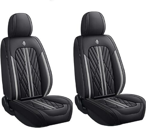 Premium Faux Leather Fully Covered Car Seat Cover Custom Fit for Mitsubishi Outlander/Outlander Sport 2011-2023 2024 Non-Slip Interior Seat Cushions Protectors (Full Set 5 Seats,Grey Line) in Saudi Arabia