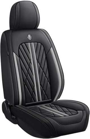 Premium Faux Leather Fully Covered Car Seat Cover Custom Fit for Mitsubishi Outlander/Outlander Sport 2011-2023 2024 Non-Slip Interior Seat Cushions Protectors (Full Set 5 Seats,Grey Line) in Saudi Arabia