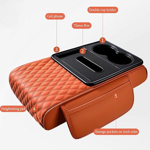 Car Armrest Box Cover Mat for Lincoln Town Car 2000-2004 2005 2006 2007 2008 2009 2010 2011, Leather Middle Console Cover Stylish Car Decoration Accessories,G Grey in Kuwait