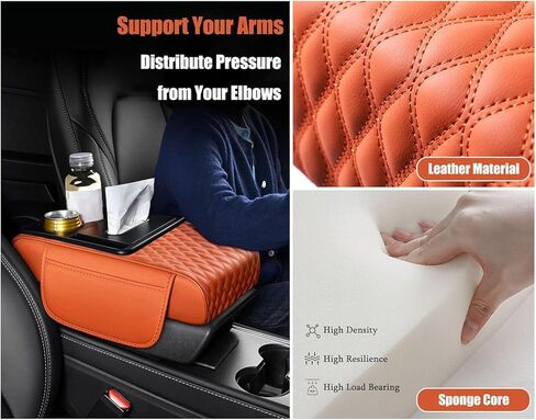 Car Armrest Box Cover Mat for Lincoln Town Car 2000-2004 2005 2006 2007 2008 2009 2010 2011, Leather Middle Console Cover Stylish Car Decoration Accessories,G Grey in Kuwait