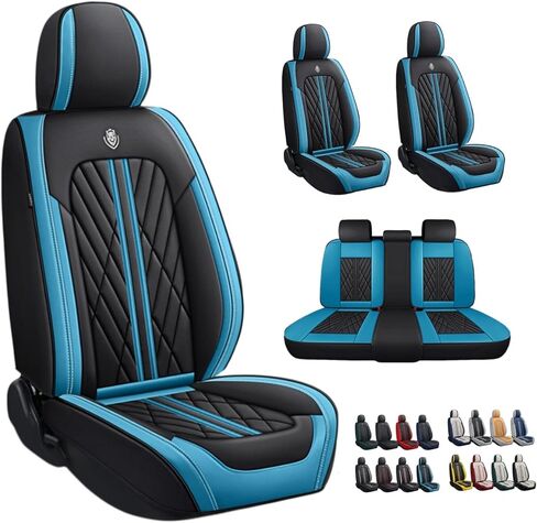Premium Faux Leather Fully Covered Car Seat Cover Custom Fit for Mitsubishi Outlander/Outlander Sport 2011-2023 2024 Non-Slip Interior Seat Cushions Protectors (Full Set 5 Seats,Grey Line) in Saudi Arabia