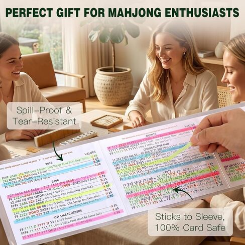 4 Pack Mahjong Card Sleeve, Fit Large Print Size(6 1/8"x4 3/4") with 160 Pcs Mahjong Line Reader Highlighter Tape, Mahjong Card Protective Cover Holder Set, Clear Plastic Sleeves for NMJL Card in Saudi Arabia