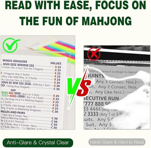 4 Pack Mahjong Card Sleeve, Fit Large Print Size(6 1/8"x4 3/4") with 160 Pcs Mahjong Line Reader Highlighter Tape, Mahjong Card Protective Cover Holder Set, Clear Plastic Sleeves for NMJL Card in Saudi Arabia