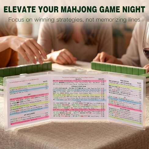 4 Pack Mahjong Card Sleeve, Fit Large Print Size(6 1/8"x4 3/4") with 160 Pcs Mahjong Line Reader Highlighter Tape, Mahjong Card Protective Cover Holder Set, Clear Plastic Sleeves for NMJL Card in Saudi Arabia