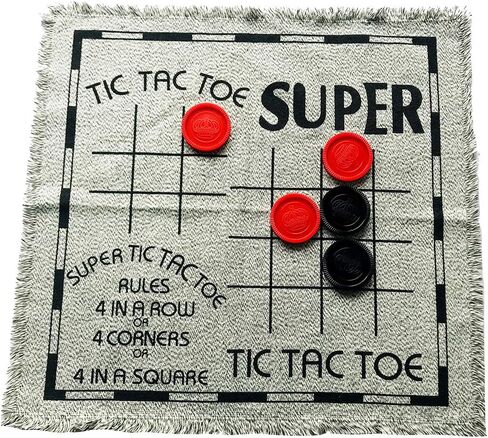 مجموعة ألعاب Yuanhe Gaint Checkers - كبيرة 3 في 1 لعبة الداما بما في ذلك تيك تاك تو مع سجادة ذات وجهين، ألعاب ساحة داخلية وخارجية للعائلة in Kuwait