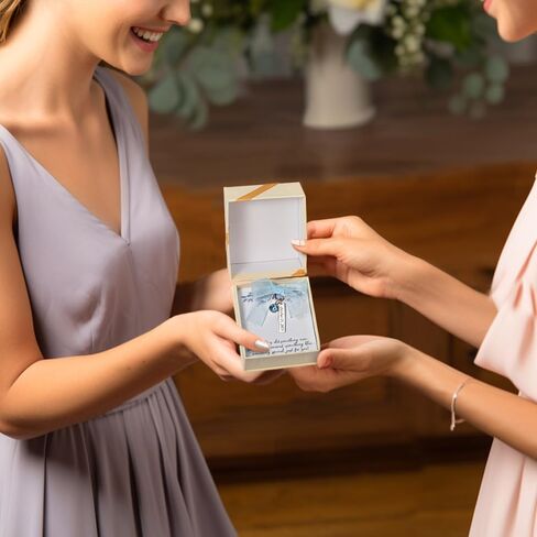 callie Personalized Wedding Bouquet Charm Blue, Engraved Bridal Flower Charm Gifts for Bride from Mom Sister Friend (with Card and Box) in Saudi Arabia