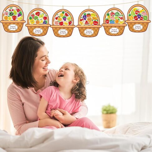 JarThenaAMCS 30 مجموعة فاكهة الروح سلة الحرف اليدوية عيد الشكر المسيحية DIY الحرف اليدوية اصنع ملصقات الفواكه الخاصة بك حبل معلق حلية لأنشطة الفصول الدراسية في مدرسة الأحد وديكورات المنزل in Kuwait