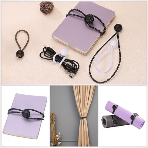 uxcell 8" Balls Bungee Cords, 20 Pcs Bungee Cords with Balls Elastic Tarp Tie Downs for Tents, Camping, Tarp, Posters, Expander Loops, Tarpaulin Holders, Tarpaulin Rubber (Pink/Black) in Kuwait