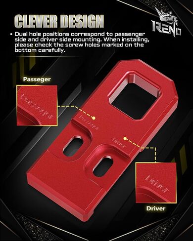 RENO Tacoma Front Tow Hook, Aluminum Demon Front Tow Hook Mounting Bracket Compatible with 2009-2023 Tacoma Off-Road Truck, Replace OEM 51961-35080 (Red, 2Pcs) in Kuwait