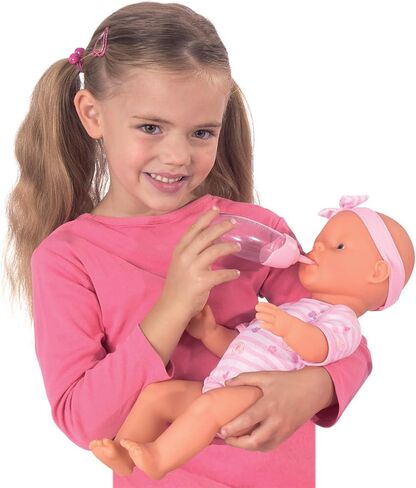 Simba Toys Newborn Baby Doll with Pink Accessories - 16.93" Includes Diaper, Bottle, Potty, and Eating Utensils | Kids and Toddlers Ages 3 and Up in Kuwait