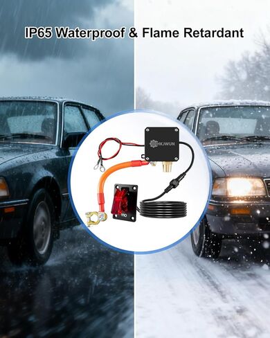 12V 250A Battery Disconnect Switch with Rocker Panel, Manual Battery Kill Switch for Car Truck RV Boat, Power Cut Off with 9.84Ft Cable, Waterproof Security & Safe Maintenance in Saudi Arabia