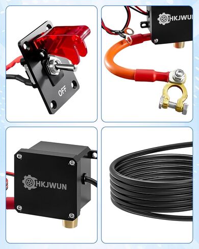 12V 250A Battery Disconnect Switch with Rocker Panel, Manual Battery Kill Switch for Car Truck RV Boat, Power Cut Off with 9.84Ft Cable, Waterproof Security & Safe Maintenance in Saudi Arabia