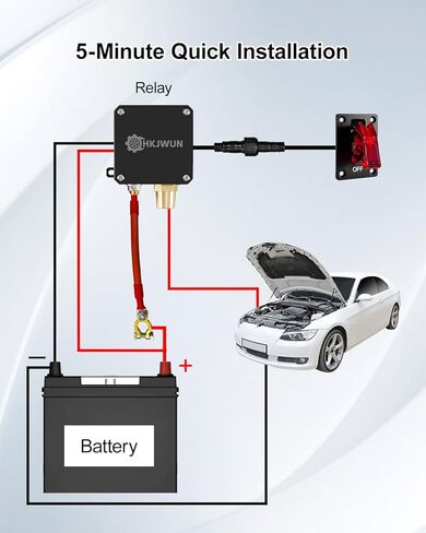 12V 250A Battery Disconnect Switch with Rocker Panel, Manual Battery Kill Switch for Car Truck RV Boat, Power Cut Off with 9.84Ft Cable, Waterproof Security & Safe Maintenance in Saudi Arabia