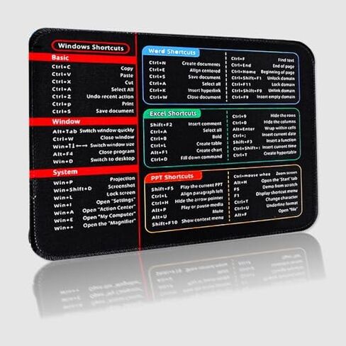 1Pcs Creative Computer Shortcut Key Tip Mouse Pad Word Excel Operating Easy Access to Office Tools Non-Slip Rubber Mouse Pad 21x26x0.2cm in Kuwait