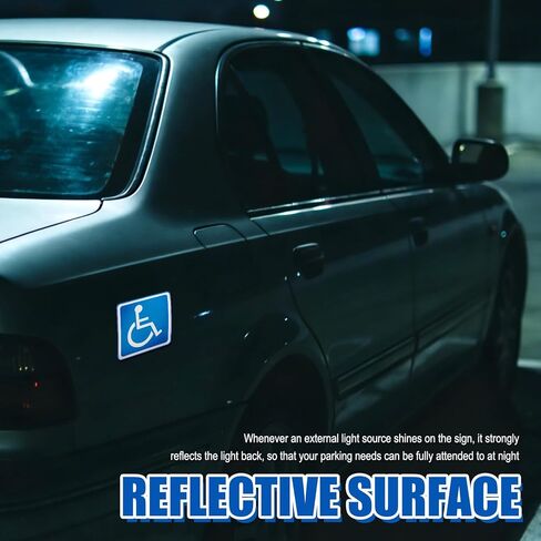 2PCS Magnetic Car Handicap Parking Sign,Reflective Handicap Signs for Parking as Warning Signs,Eye-catching Handicaps Sticker for Car as Magnetic Sign for Vehicles in Saudi Arabia