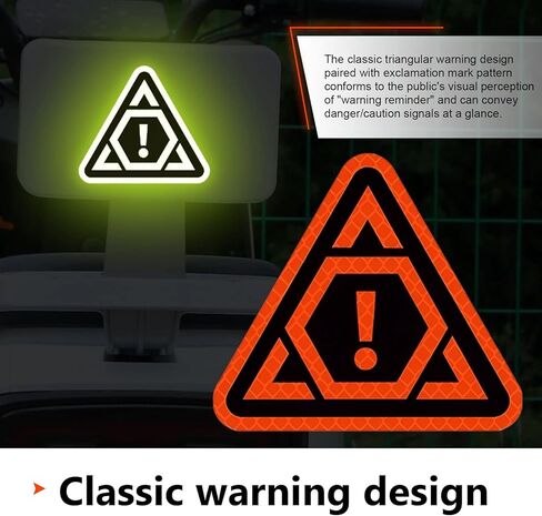 2 PCS Car Warning Stickers, Night High-Visibility Safety Reflective Decals, Self-Adhesive Waterproof Rear Bumper & Body Caution Signage Sticker, Universal for Most Cars (Red & Green) in Saudi Arabia
