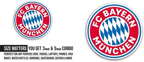 2 (Pieces) 3" and 5" B@yern Munchen Sticker, Waterproof Vinyl Decals for Many Purpose Like Cars, Trucks, Laptops, Phones, Windows and More in Saudi Arabia