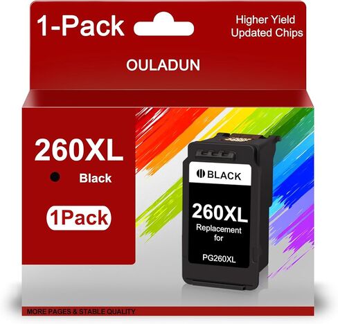 PG-260XL Black Ink Cartridge Replacement for Canon 260 260XL Ink Cartridge Work for Pixma TR7020 TR7022 TS5300 TS5320 Printer (1 Pack) in Kuwait