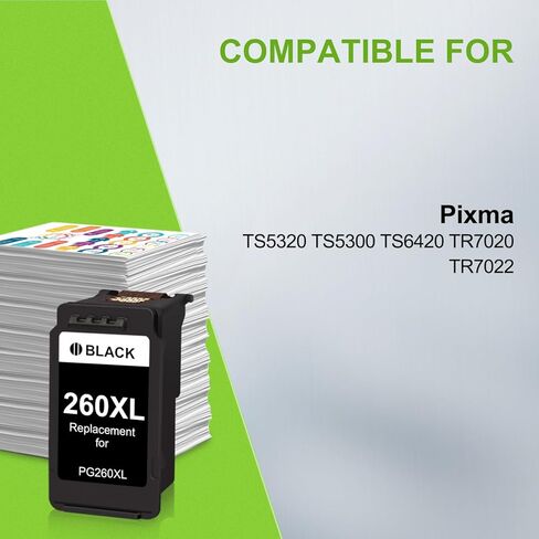 PG-260XL Black Ink Cartridge Replacement for Canon 260 260XL Ink Cartridge Work for Pixma TR7020 TR7022 TS5300 TS5320 Printer (1 Pack) in Kuwait