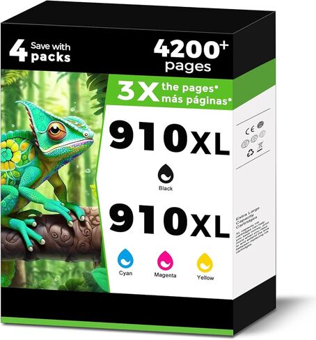 910XL Ink Cartridges Combo Pack Replacement for HP 910 910XL Ink Cartridges Compatible with HP OfficeJet 8010 8015 8018 8022 OfficeJet Pro 8020 8025 8028 8035 Printer(Black Cyan Yellow Magenta) in Saudi Arabia